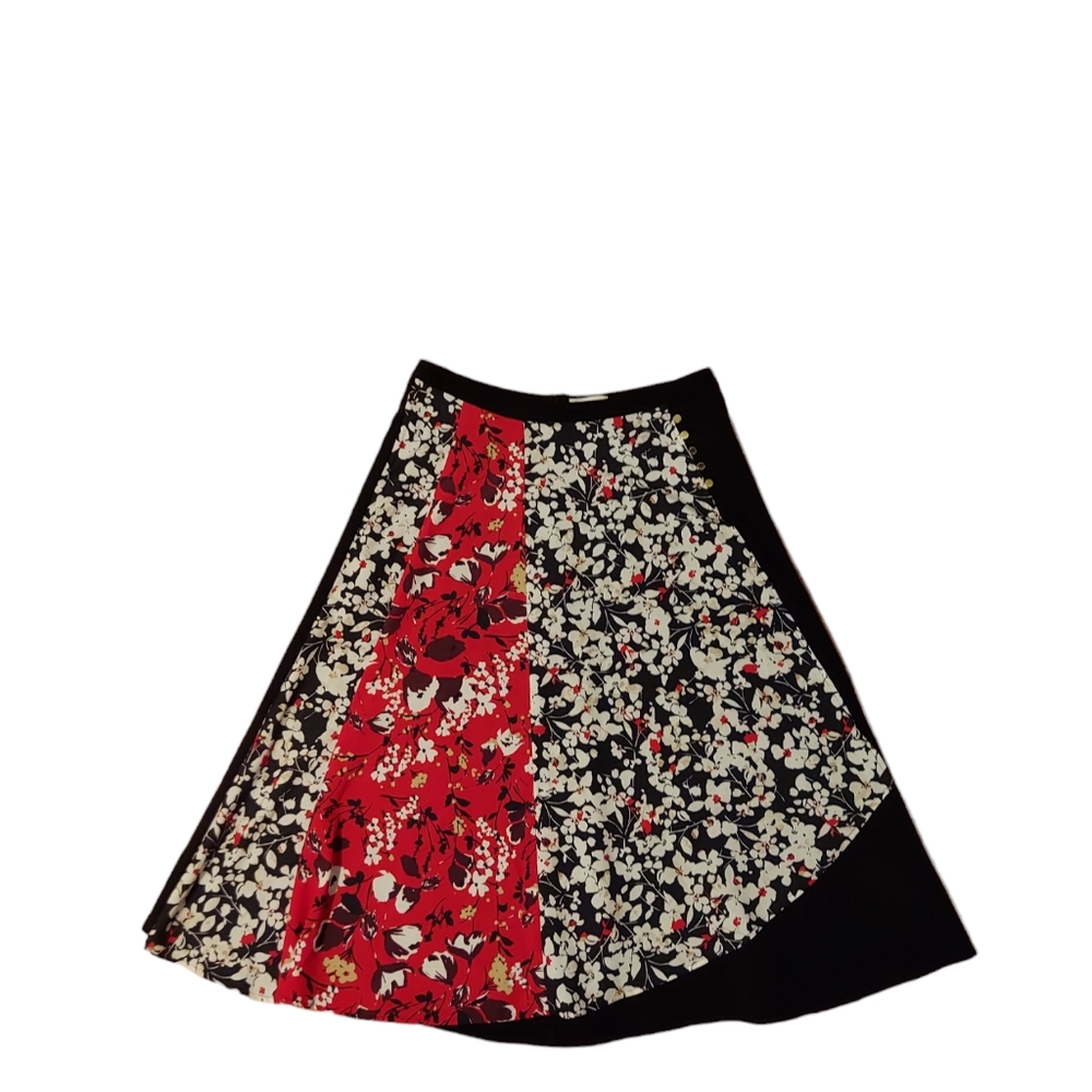 Y2K Whimsigoth Old Money Floral Midi Skirt 4 Office Garden Corpcore Preppy Black
